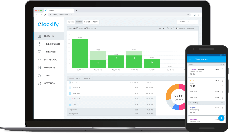 Clockify screenshot