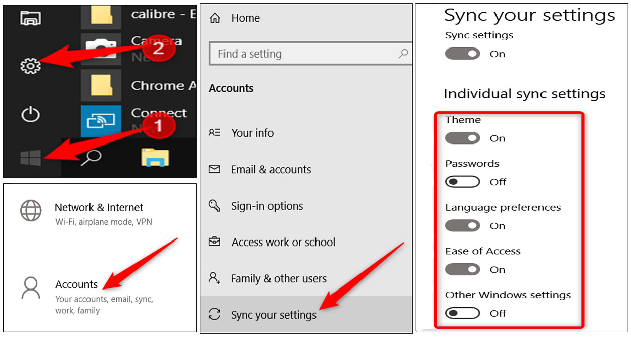 sync Windows 10 themes settings sync Windows 10 themes settings