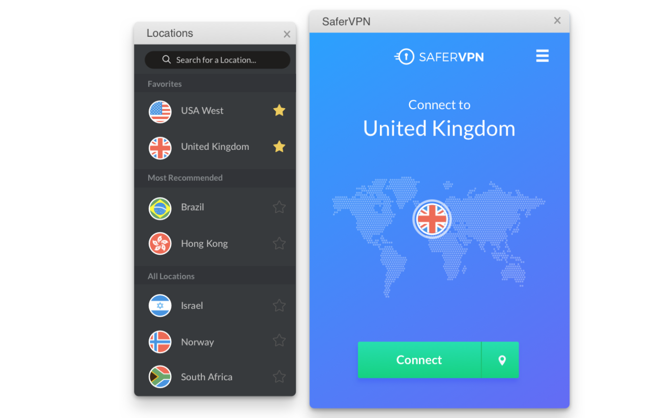 SaferVPN screenshot