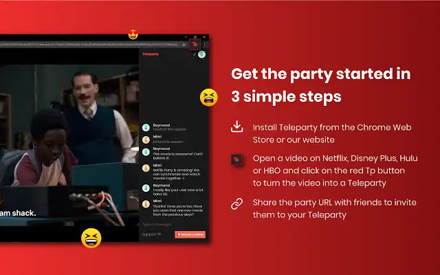 Netflix Party is now Teleparty screenshot