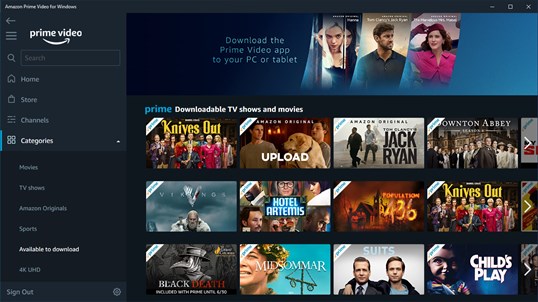 Amazon Prime Video for Windows screenshot
