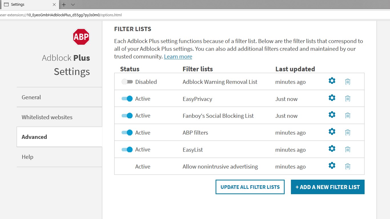 Adblock Plus (Beta) screenshot