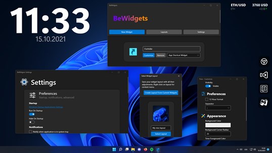 BeWidgets screenshot