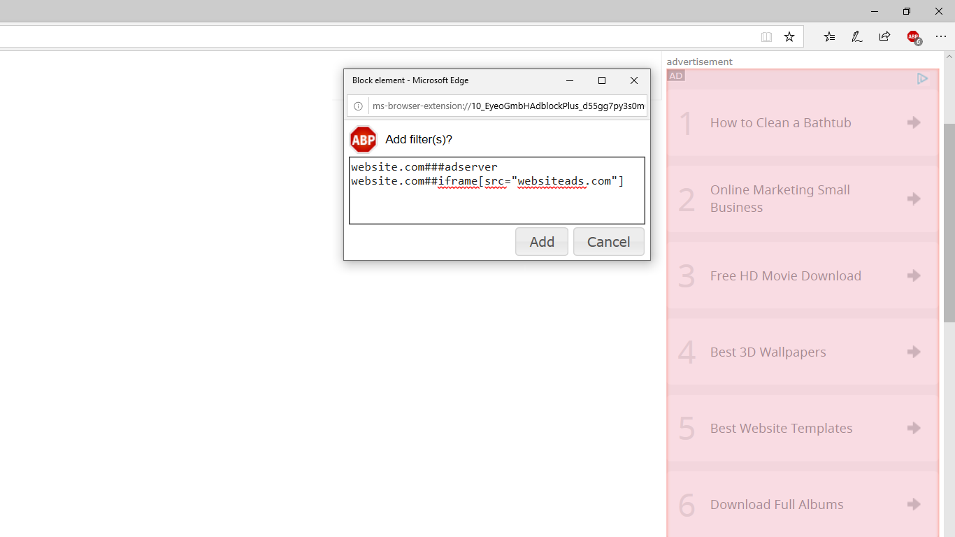 Adblock Plus (Beta) screenshot
