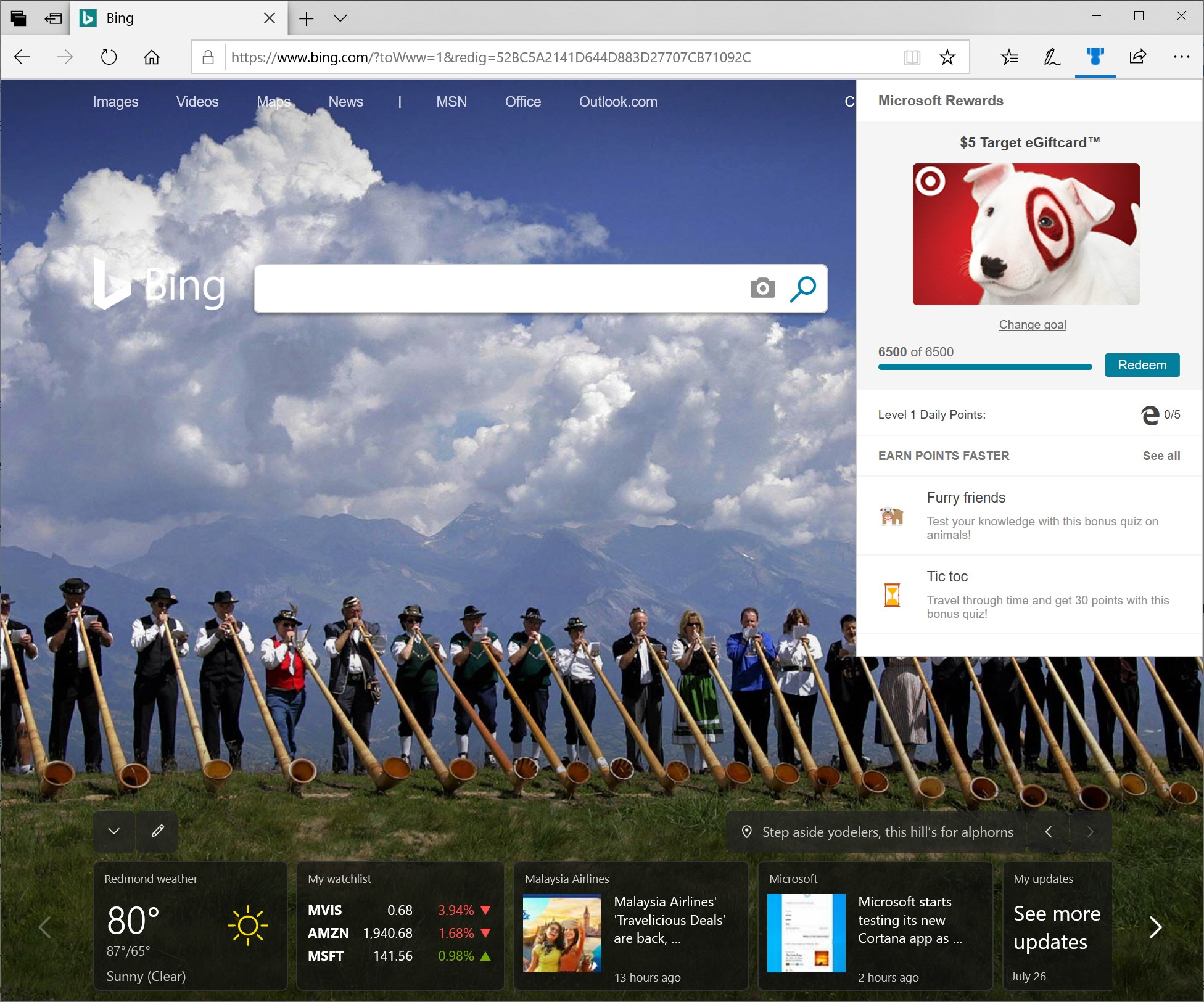 Microsoft Rewards screenshot