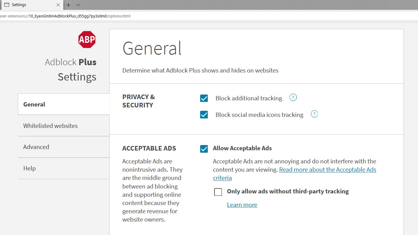 Adblock Plus (Beta) screenshot