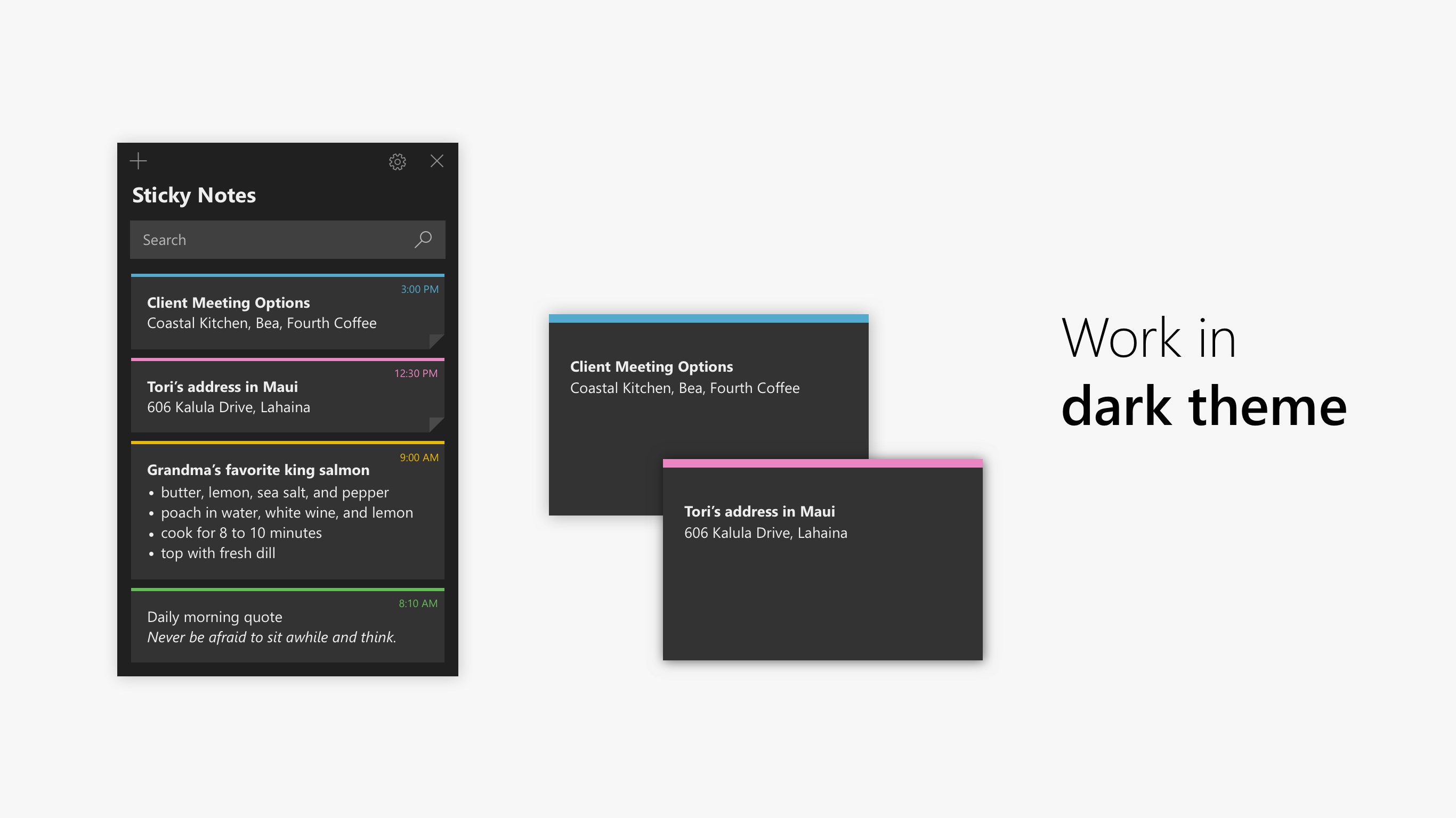 Microsoft Sticky Notes screenshot