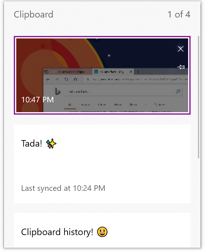 Windows 10 New Feature:  Viewing and Pasting from Clipboard History